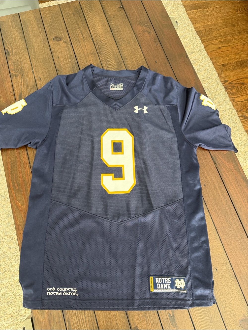 Notre Dame Fighting Irish Football Jersey #9 Under Armour Men’s Medium Loose Fit